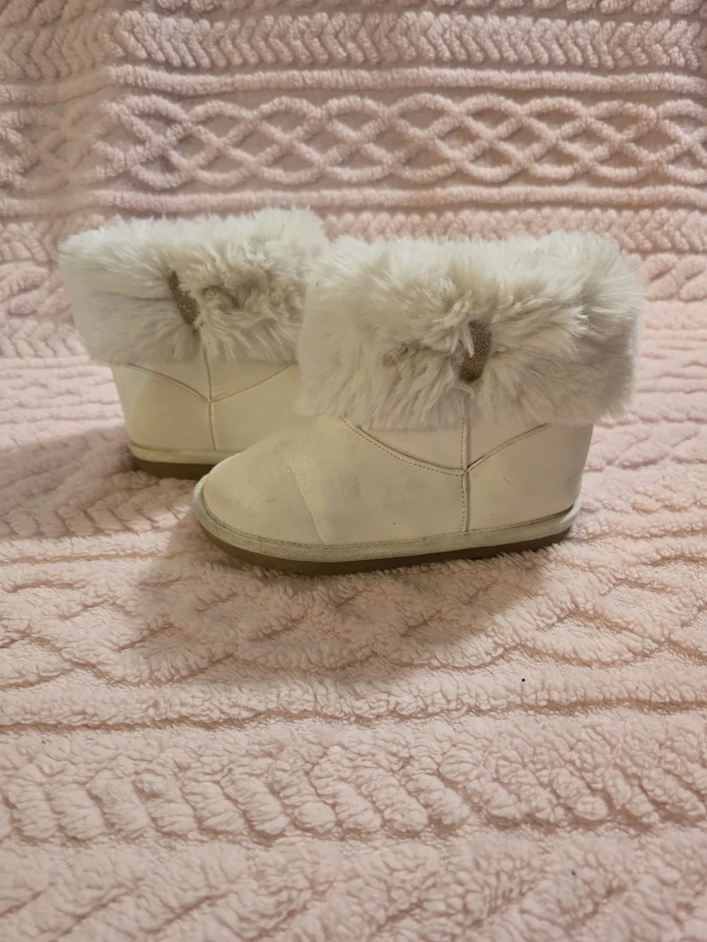 White Faux Fur Winter Boots